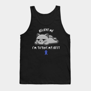 CFS Warrior Cat With Awareness Ribbon Tank Top